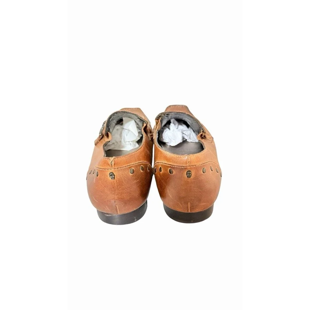Lounge By Mark Nason Tan Leather Studded Casual Loafers US 10.5 Classic Stylist